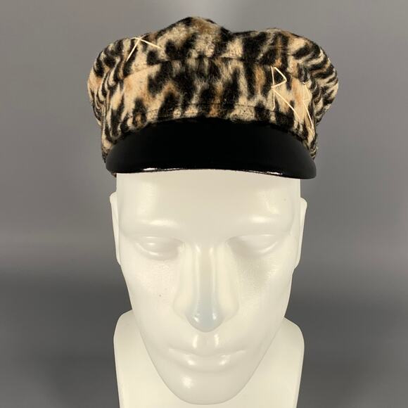 RUSLAN BAGINSKIY Tan Black Leopard Wool Hats main image 8